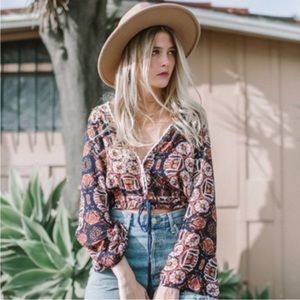 Revolve Cleobella Neri Long sleeve Crop Blouse